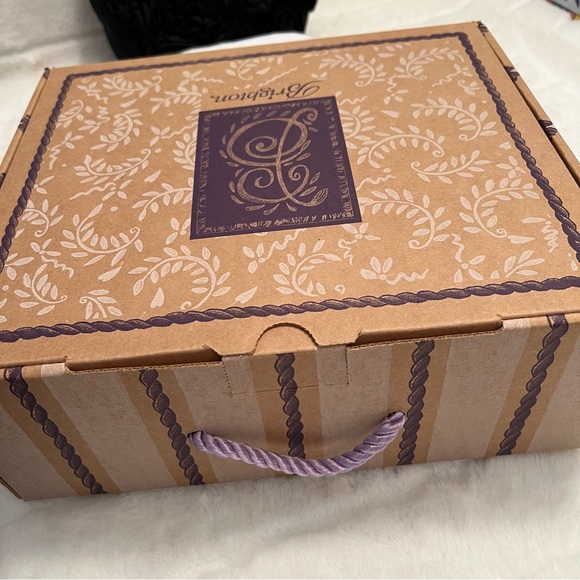 NWT Brighton “Kimbell” Satin & Leather Trim Bag w Rosettes & Heart Metal Handles - Picture 15 of 16